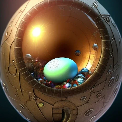 weird world on the inside of a birds egg, fantasy dream art, lotsa eggs, rubbish