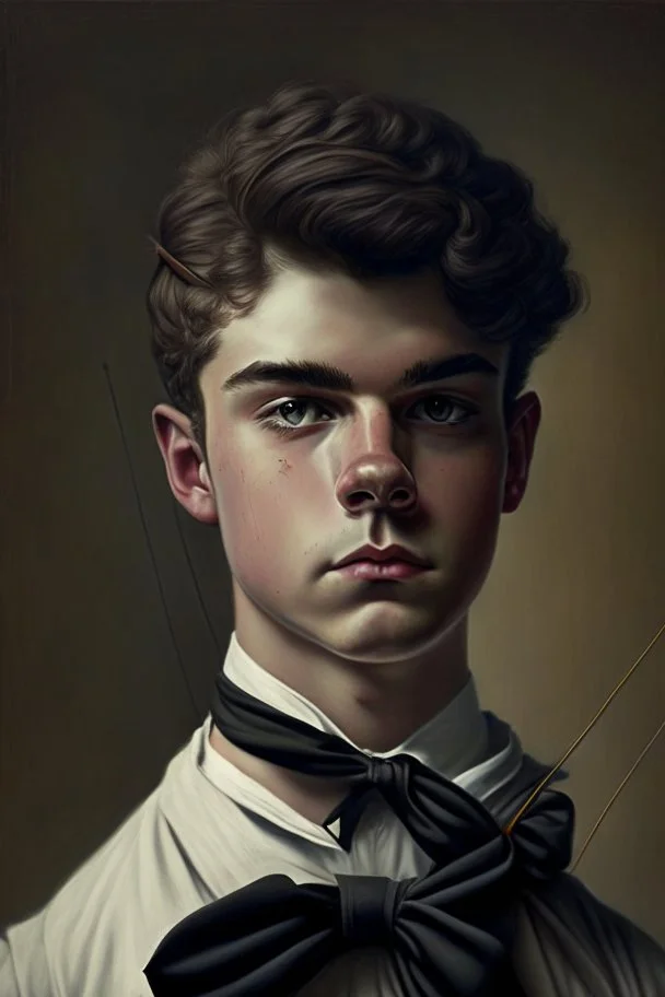 A young man with a bow