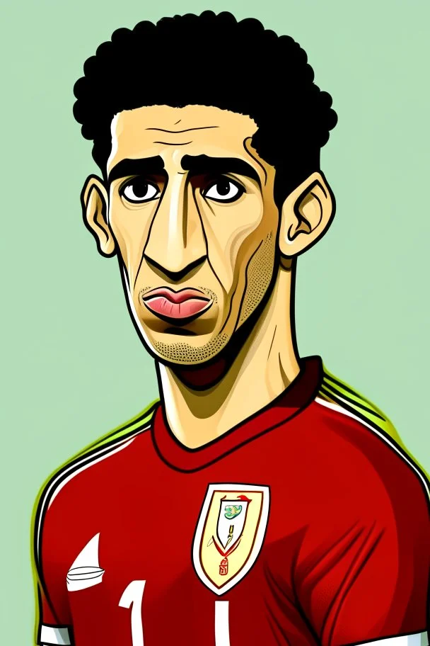 Omar Marmoush Egyptian football player ,cartoon 2d