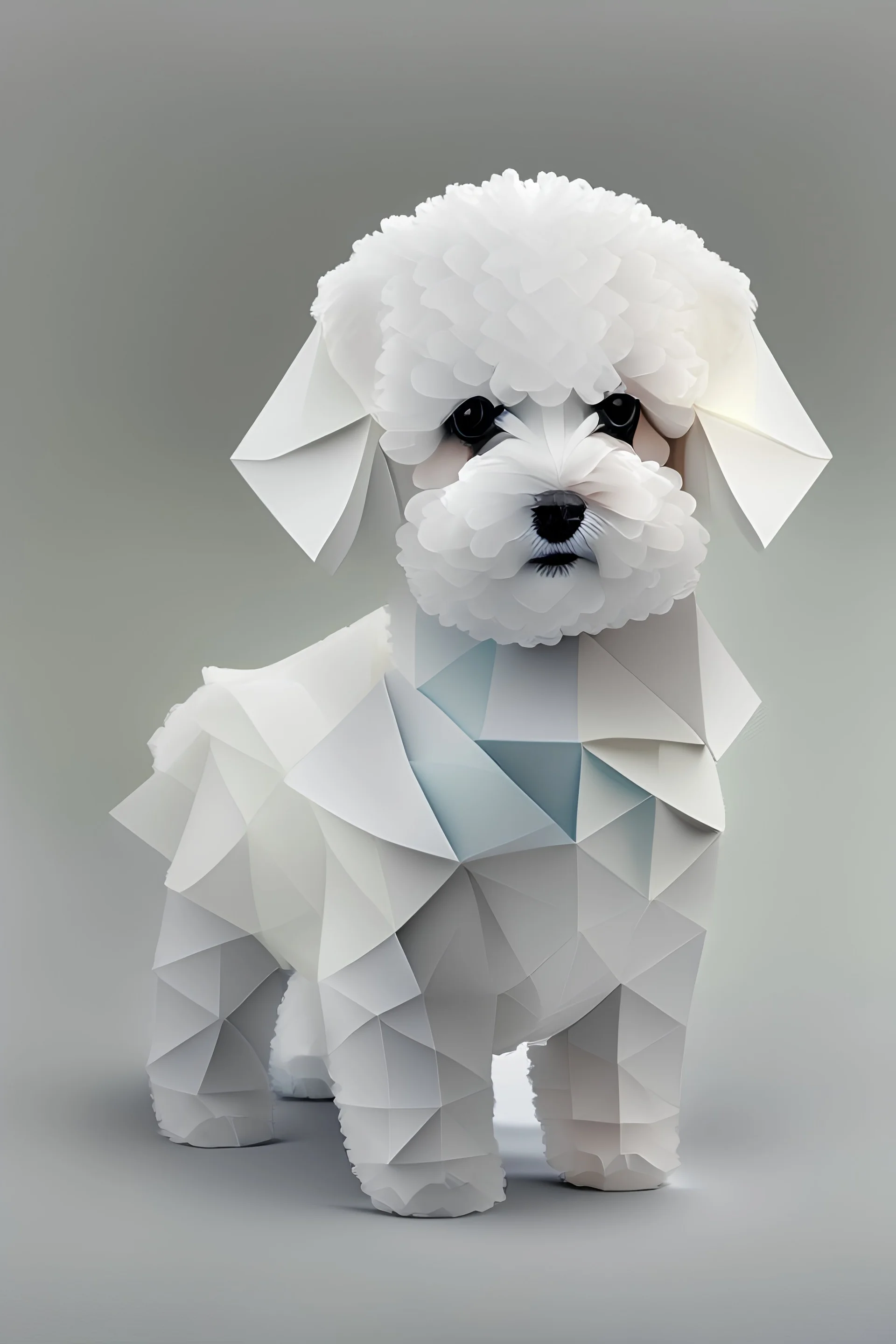 Origami bichon frise clipart, 8k, high definition