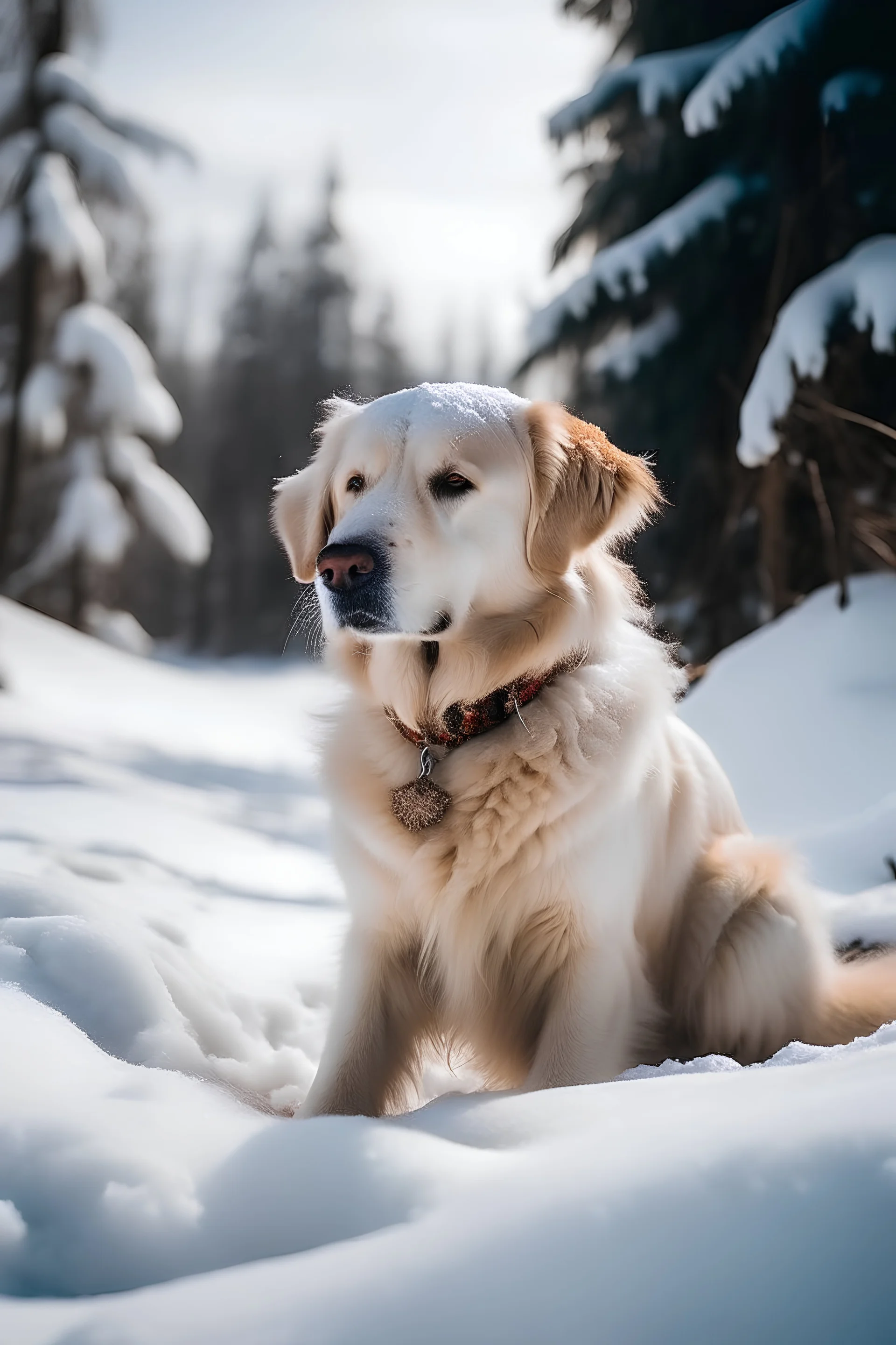 DOG ON SNOW