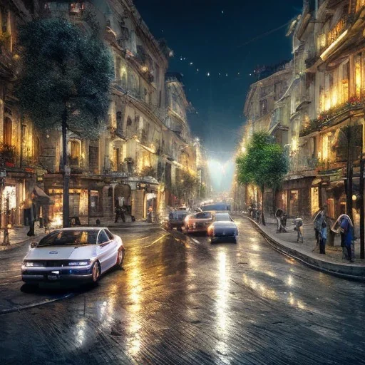 calle de pais por la noche