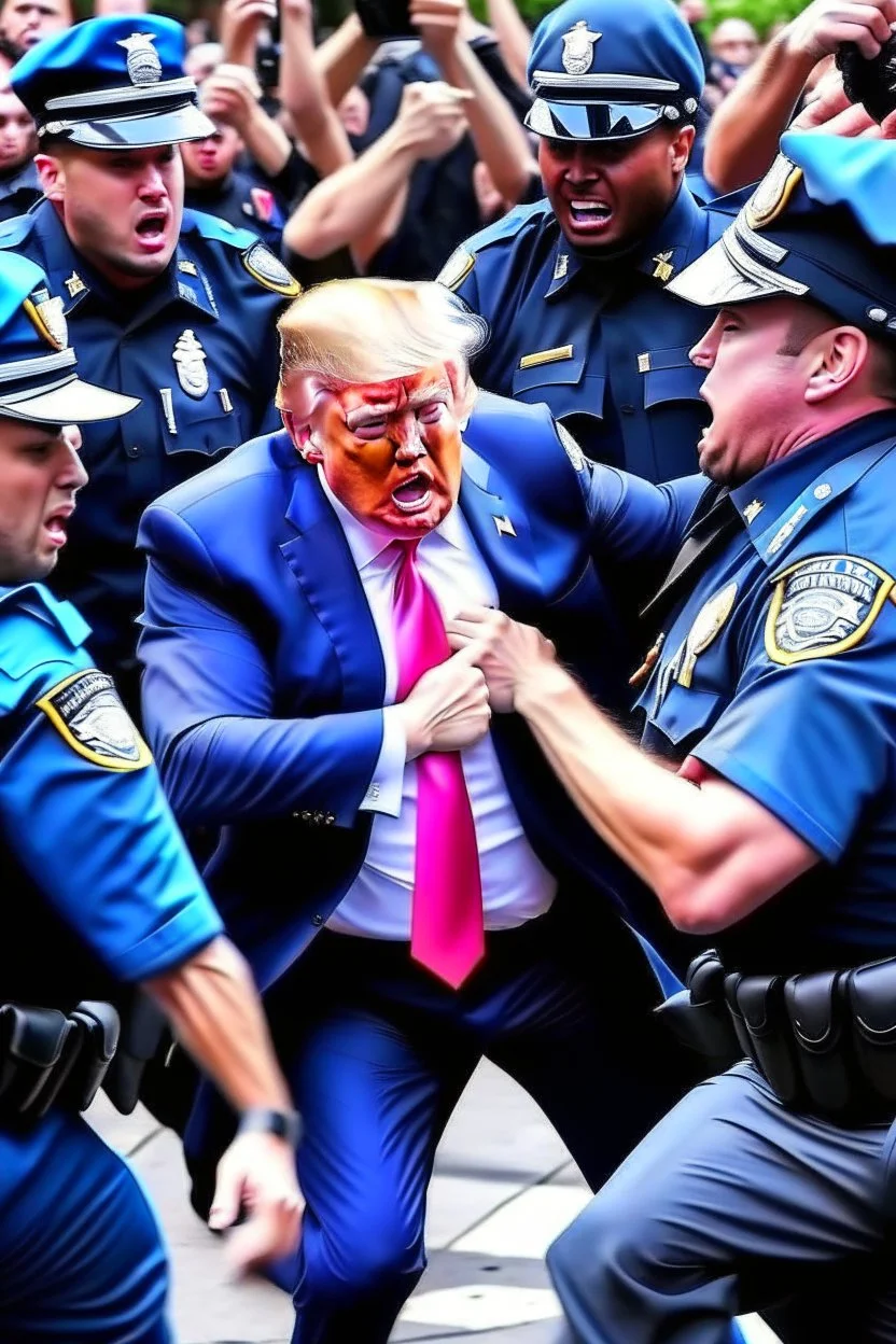 donald trump being beaten by the police