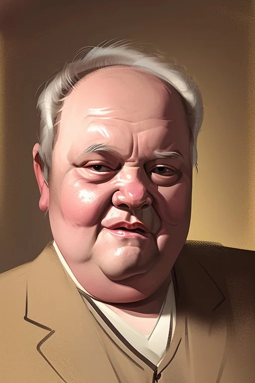 Extremely rich old man with some fat, unattractive portrait
