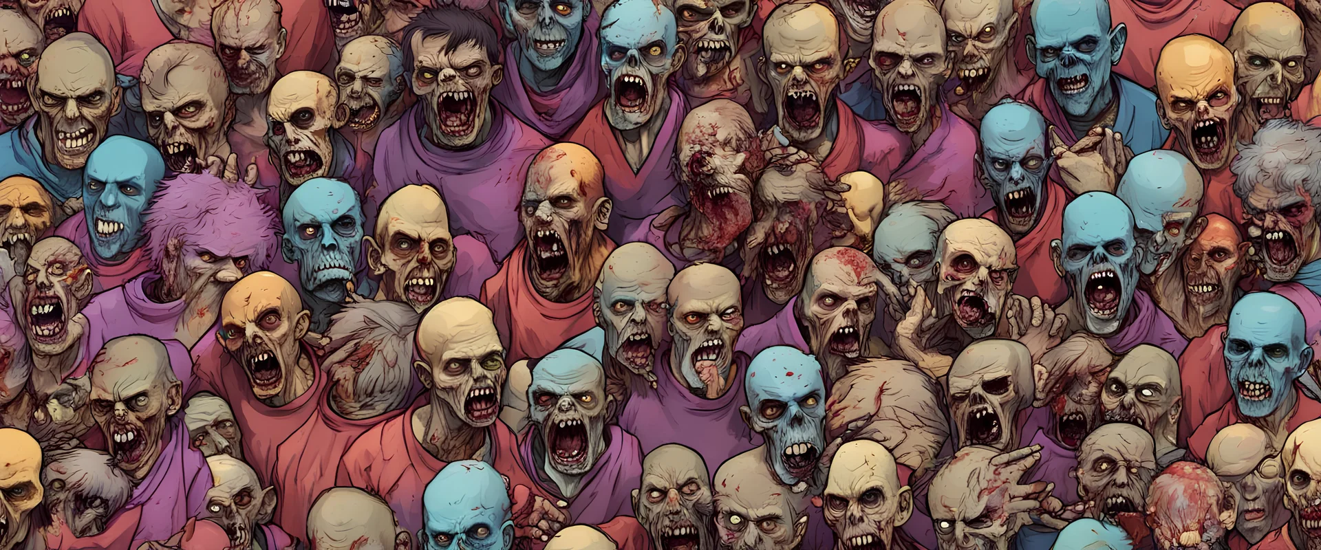 a photorealisitc zombie horde