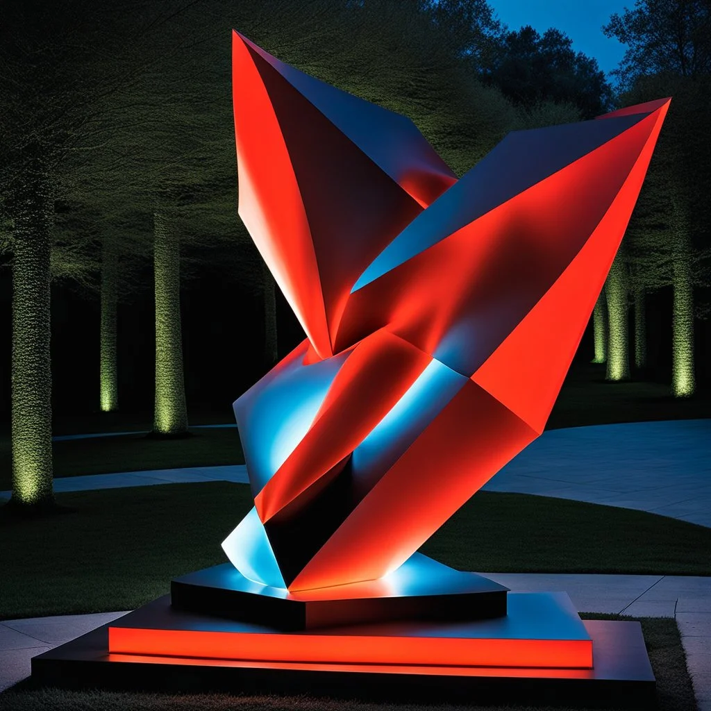 an abstract noctilucent sculpture at night by artist "Lygia Pape",by artist "Lygia Clark"