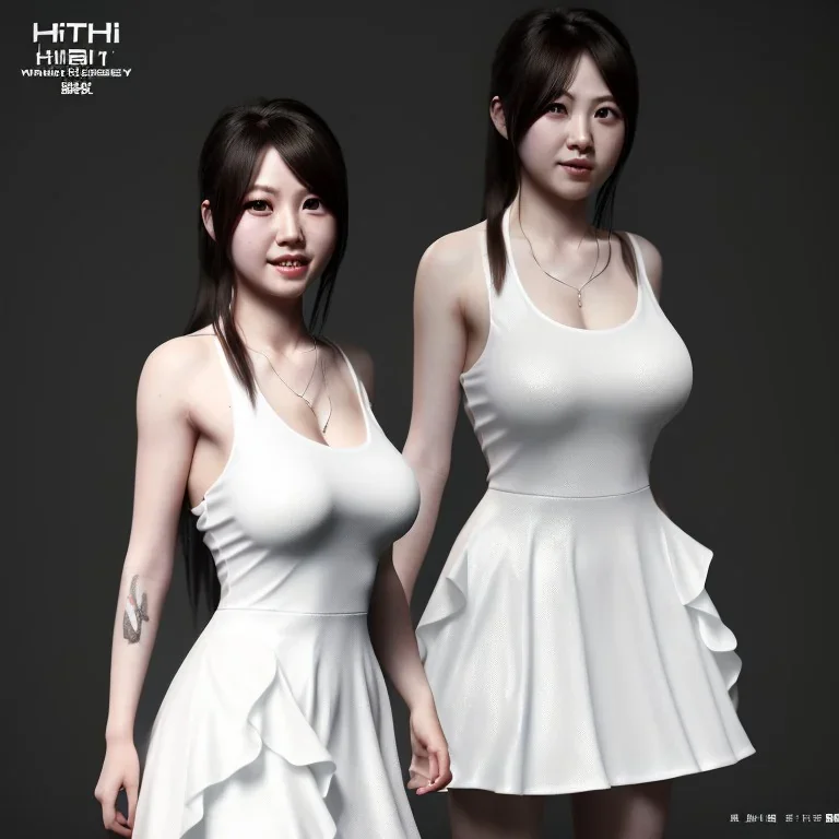 hitomi tanaka, white dress, highly realistic, highly detailed, octane render,