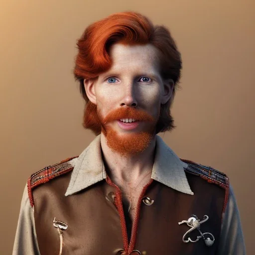 Portrait of Courtney Gains as a ruggedly handsome but joyful roguish pirate, charismatic, attractive male, masculine, perfect, precisely detailed, lightly freckled face, meticulously detailed multi-hued ginger carrot colored cherry fire red hair; Malachai of the corn; fantasy, intricate, elegant, highly detailed, digital painting, artstation, concept art, matte, sharp focus, illustration, art by artgerm and greg rutkowski and alphonse mucha