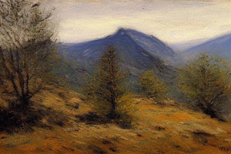 Mountains, Trees, rocks, epic, philip wilson steer impressionism painting