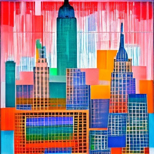 new york skyline geometric abstract