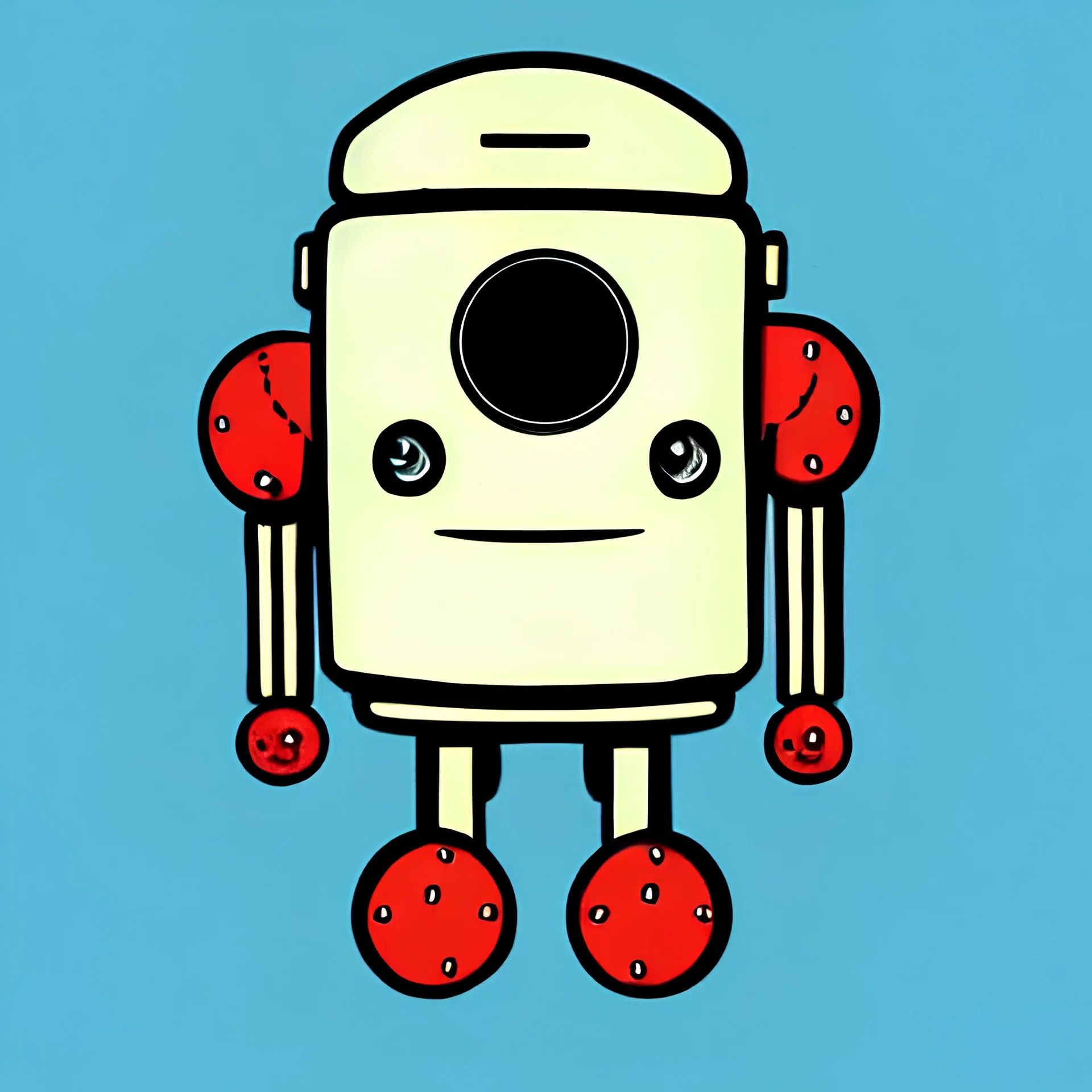 Cute little robot, illustration by doc hammer, clean kines