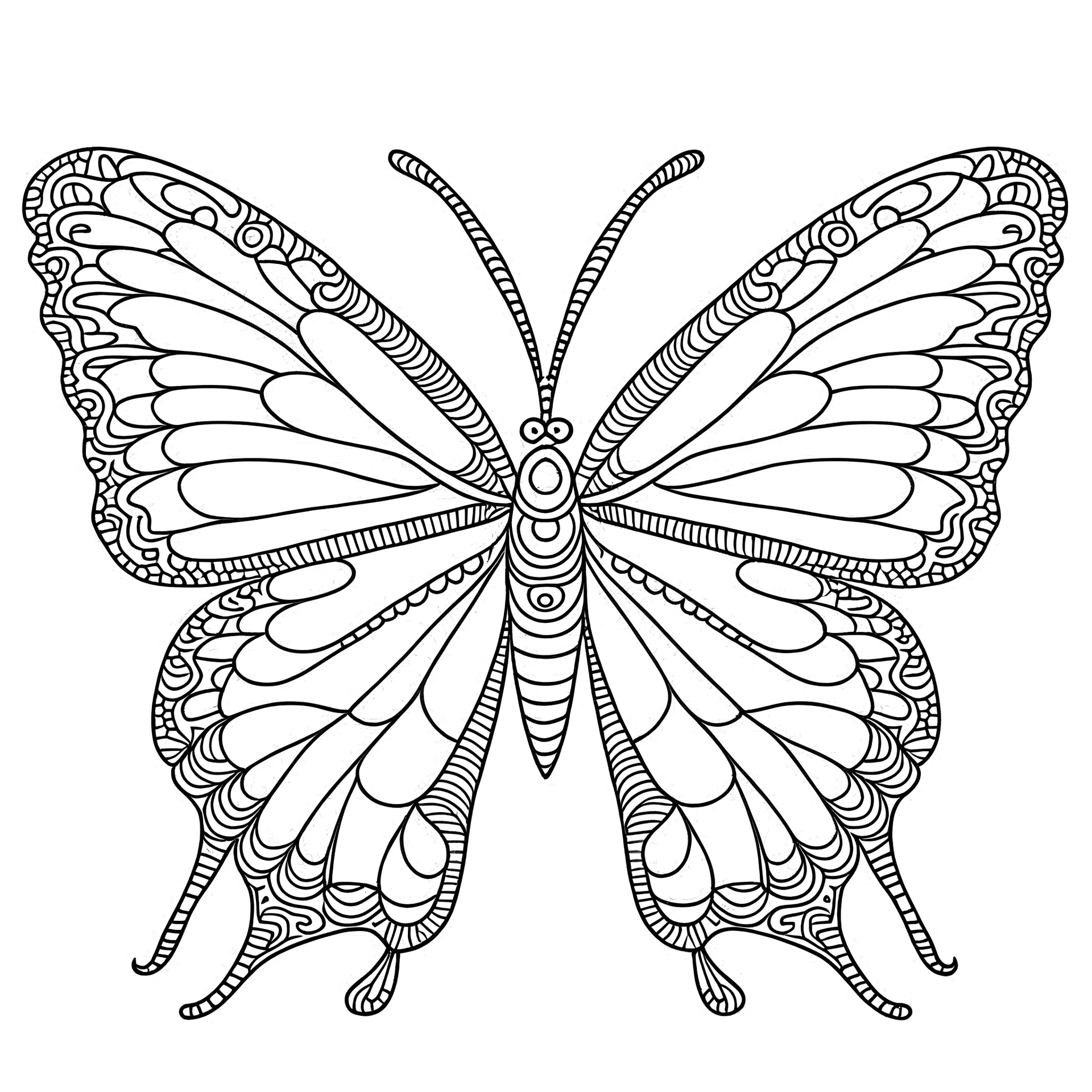 Butterflie coloring page for toddler