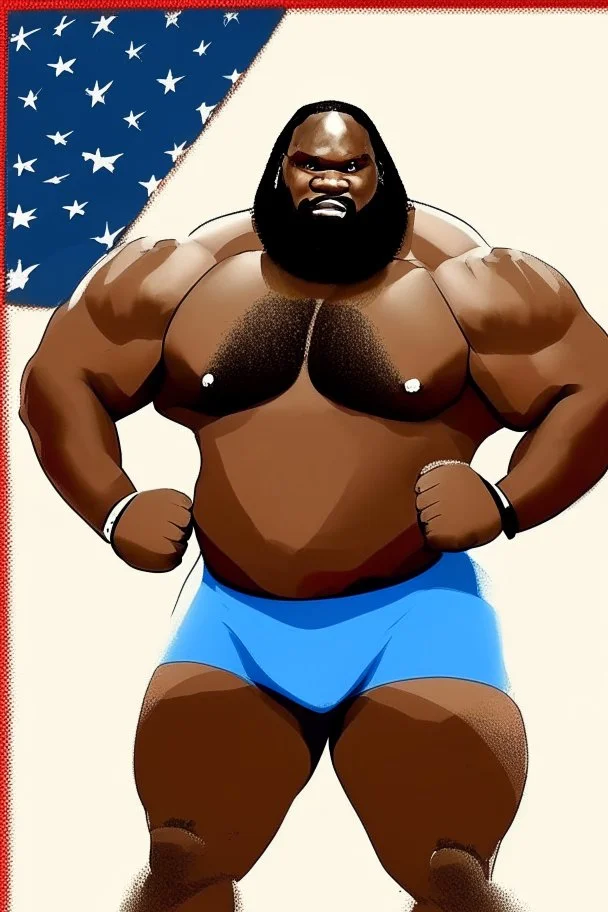 Mark Henry American wrestler catoon 2d