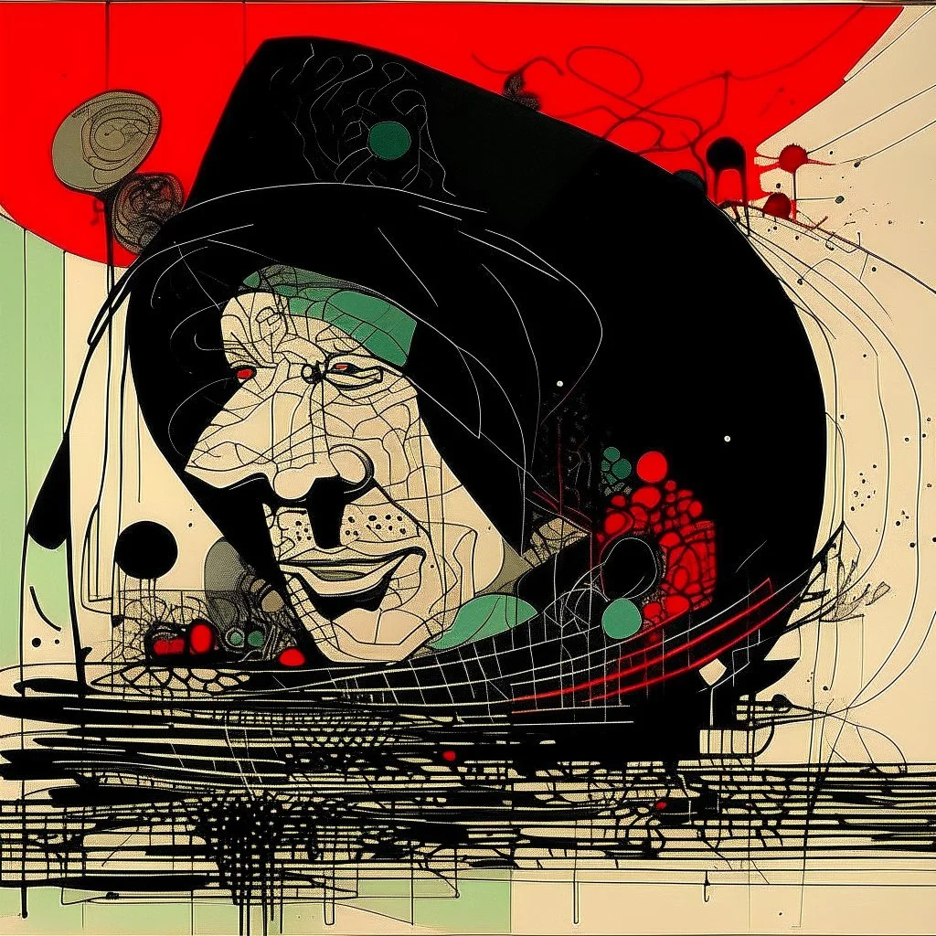 Global warming graph schema, abstract surrealism,symbolism by Graham Sutherland and Arthur Secunda, The curse of adverse suggestion, by Victor Pasmore and Tracey Adams, mind-bending illustration hiper detailed alusive and explicite