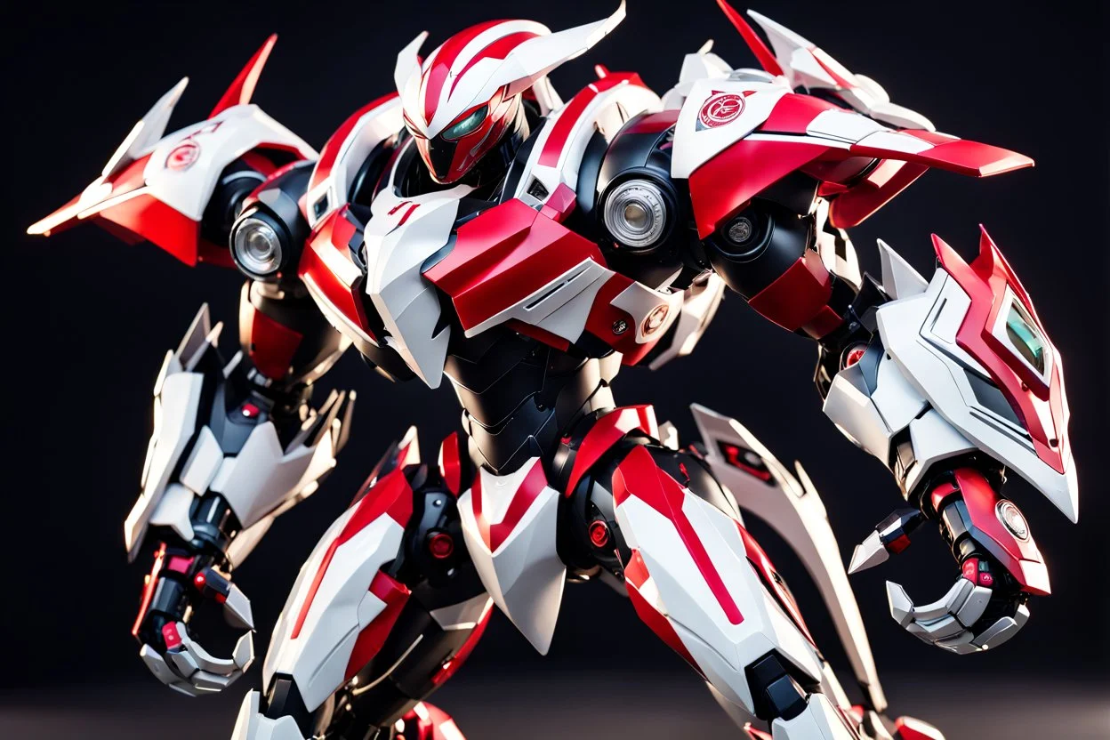 big venom robot with red and white color schemes, in the style of fairy academia, hard-edge style, agfa vista, dynamic pose, oshare kei, hurufiyya, rtx, close picture, intricate details, highly detailed, high details, detailed portrait, masterpiece,ultra detailed, ultra quality