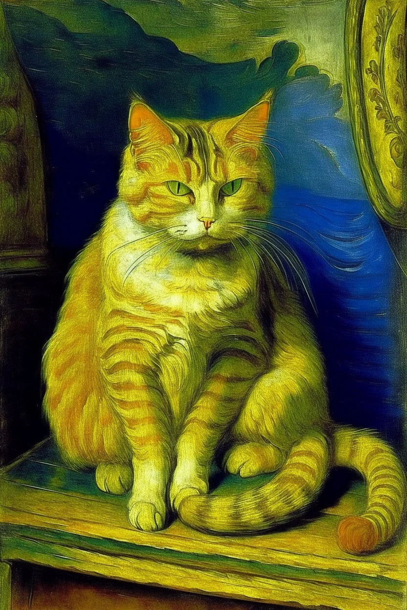 Portrait of a cat by Van Gogh