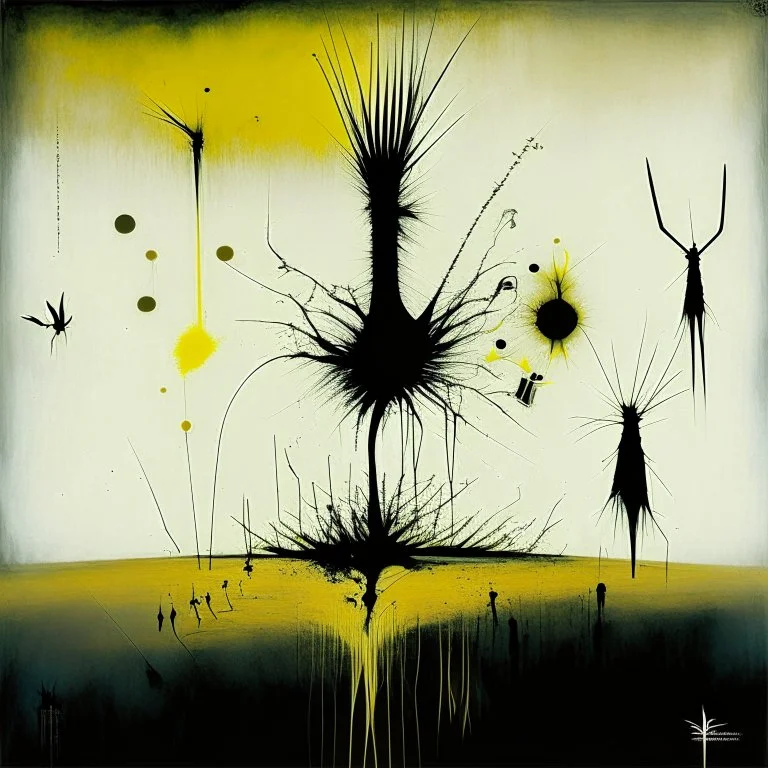 Abstract Style by Gabriel Pacheco and VS Gaitonde and Jack Yerka and Gerald Scarfe, nihilism, abstract surreal art, a metaphorical representation of the ephemeral speaking in tongues archetype, warped silhouette post-human anatomies, gestalt lunatic grass shine, sinister, dynamic diagonal layout composition, juxtaposition of the uncanny and banal, sharp focus, weirdcore, never-before-seen