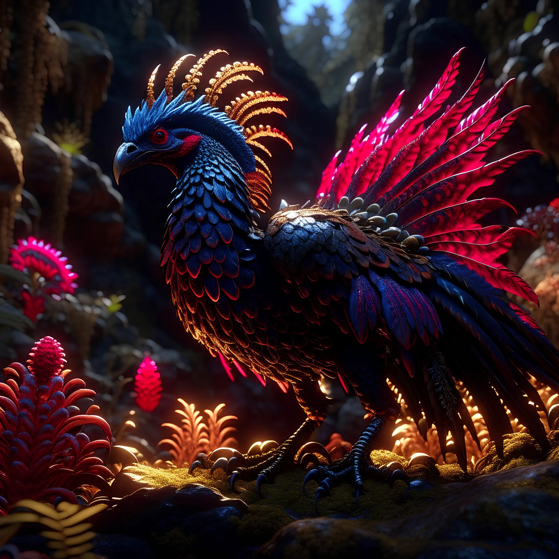 Cockatrice, FHD, detailed matte painting, deep color, fantastical, intricate detail, splash screen, complementary colors, fantasy concept art, 32k resolution trending on Artstation Unreal Engine 5, extremely high detail, studio lighting