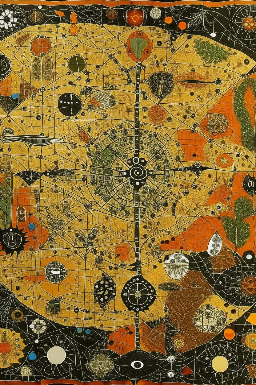 aboriginal map painting with symbols