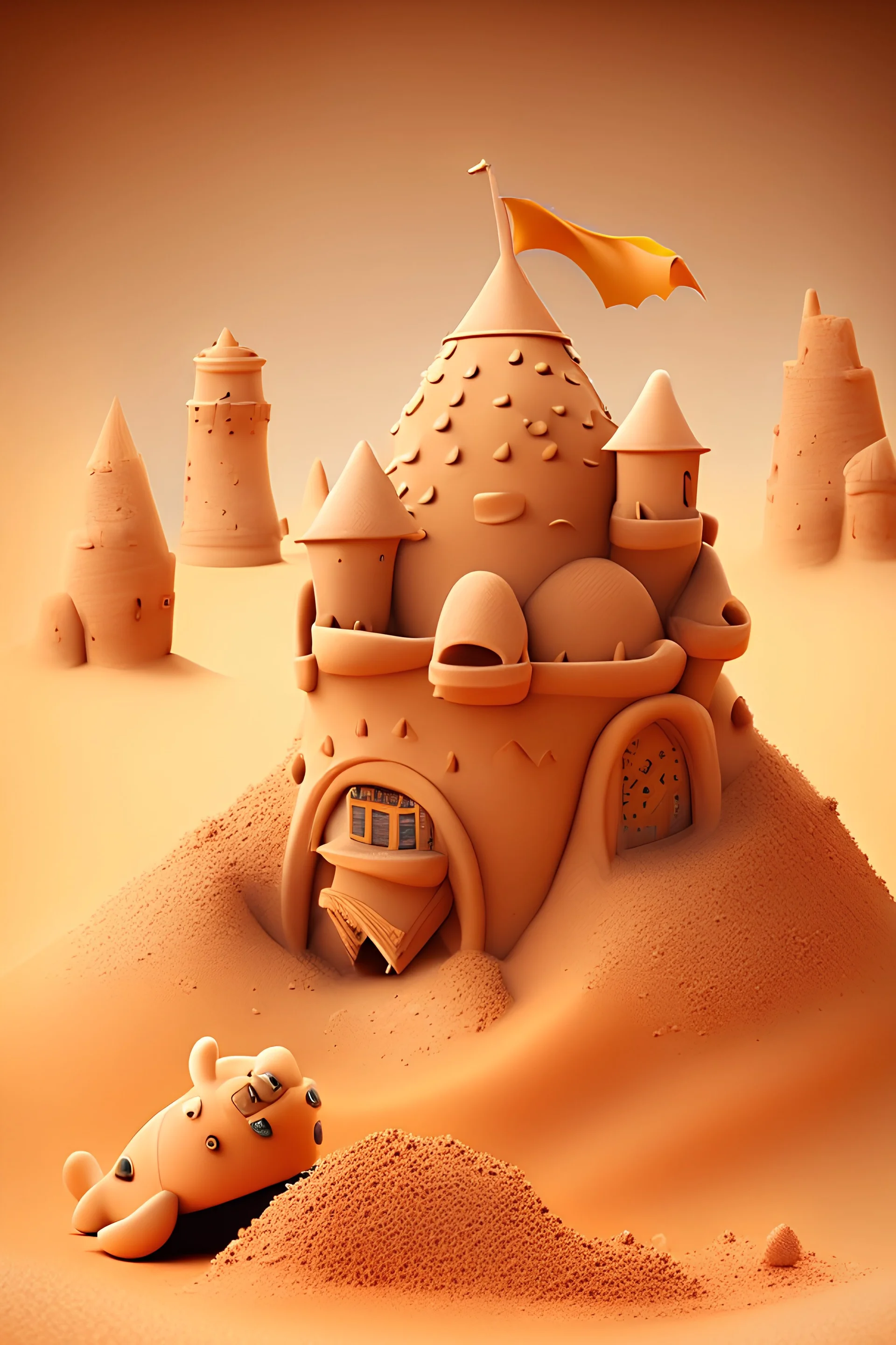 sandcastle town cute on mars