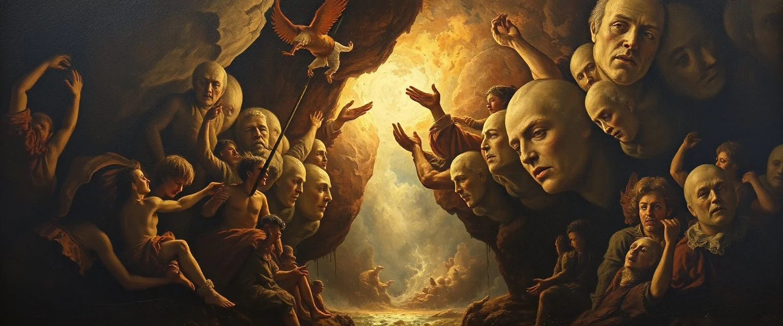 master oil painting by Rembrandt, escape route from our dimensions, hidden even by the demiurge