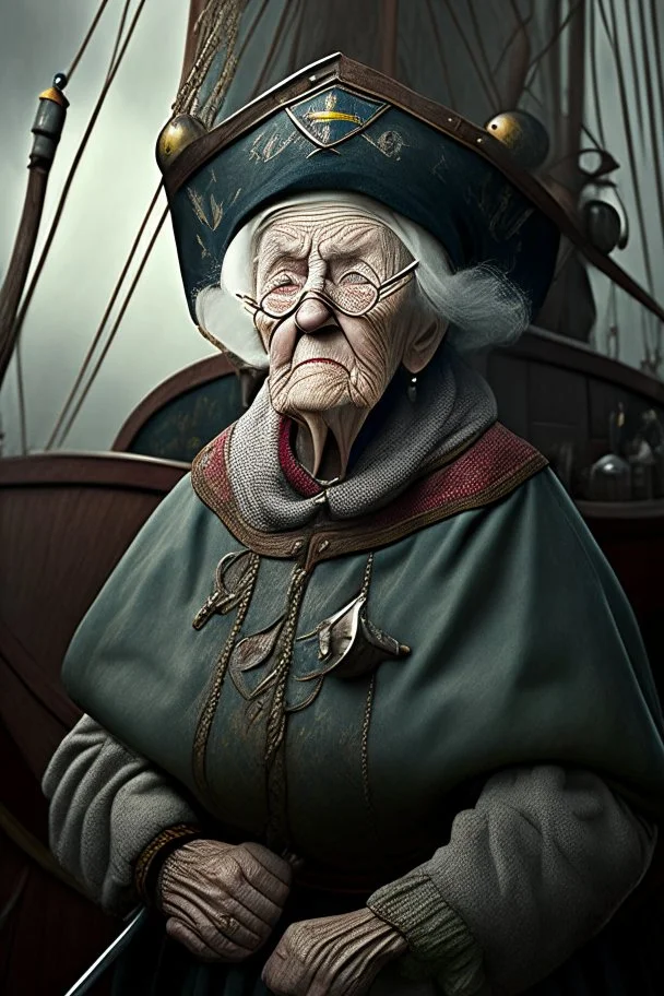 old woman captain of medival ship