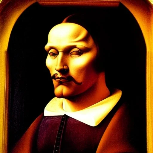 Retrato de un hombre llamado Jacobo Santiago Mozos con el estilo de Leonardo da Vinci