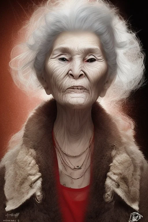 Old woman who had too many facelifts