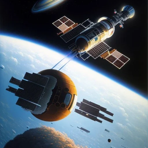 chris foss painting of a space station