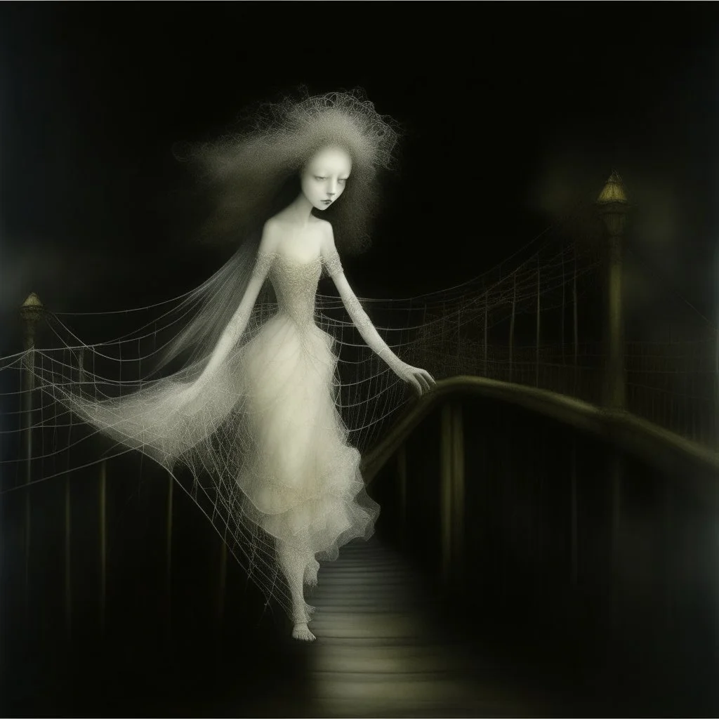 THE GHOST IS STILL DANCING AT NIGHT ON THE OLD COUNTRY BRIDGE. . Leonor Fini. Fiona Staples