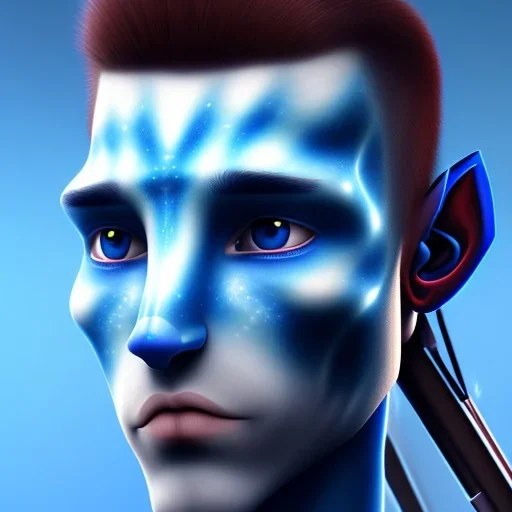 Man Blue Wearing make up avatar pandora