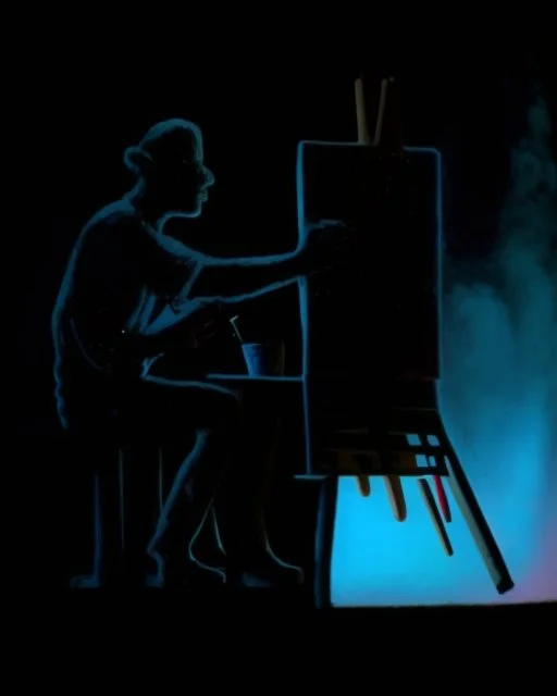 Relaxed when painting.