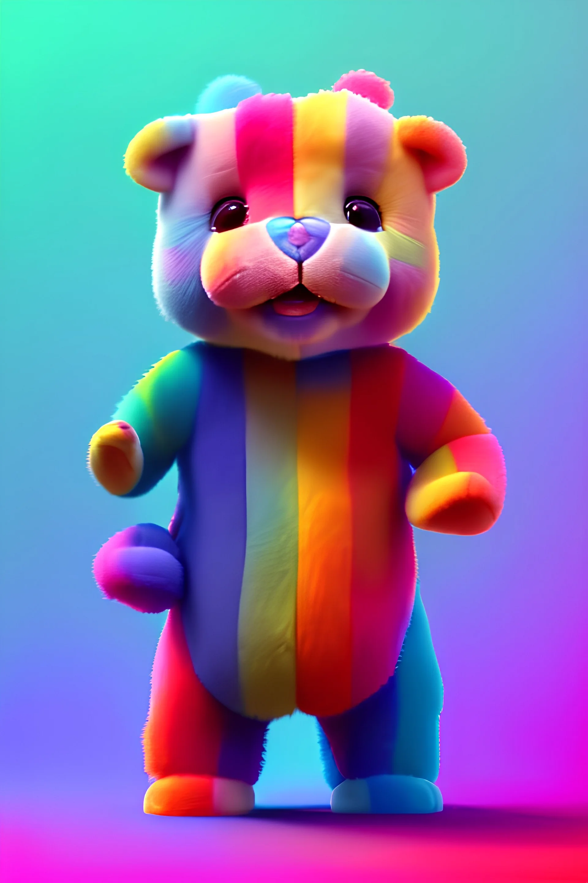 vibey, vibrant, warm, eclectic playlist art, Care Bears