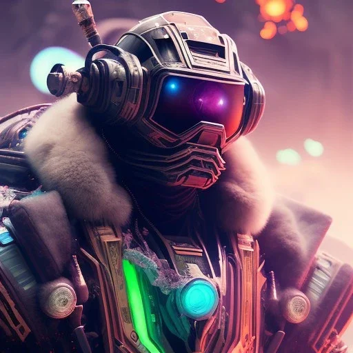 A portrait of a crystallized, Robot ninja, ultra realistic, dark cosmic ambiance, cinematic lighting, octane render, masterpiece art by Yoji Shinkawa, extreme smooth proportions