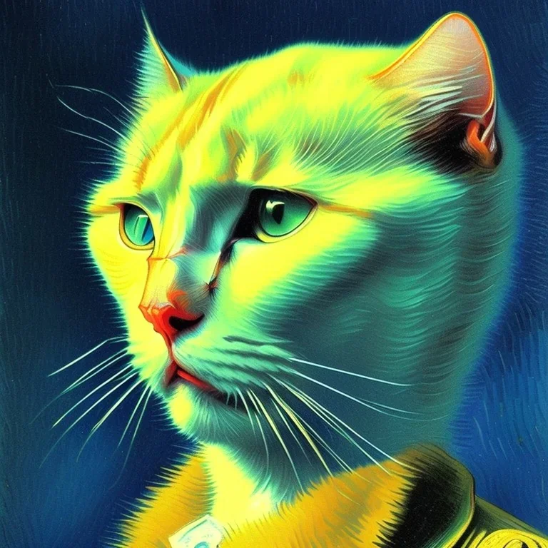 Portrait of a cat by Van Gogh