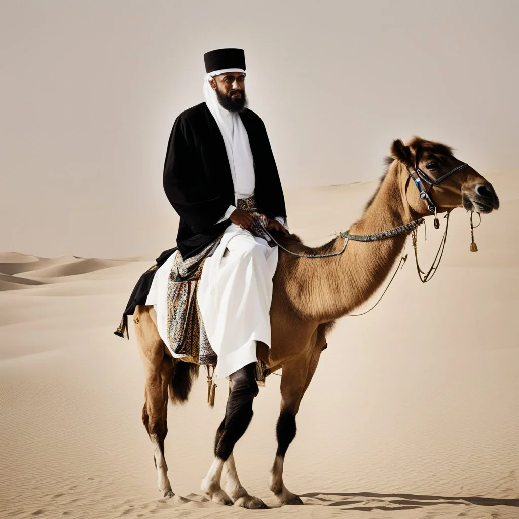 Cheikh Zayed on a camel