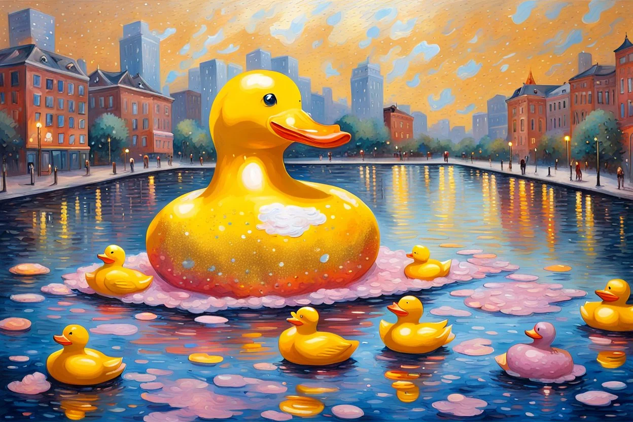 a Giant Glitter Rubber Duck Big. 19th painting