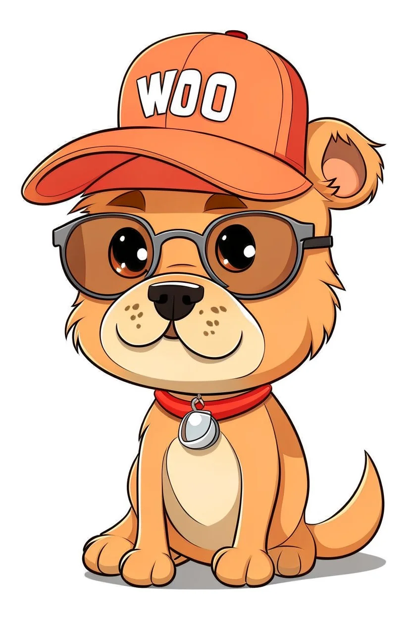 a cartoon DOG wearing a cap and sunglasses, HOLDING ARE WRRITTEN BELO READ