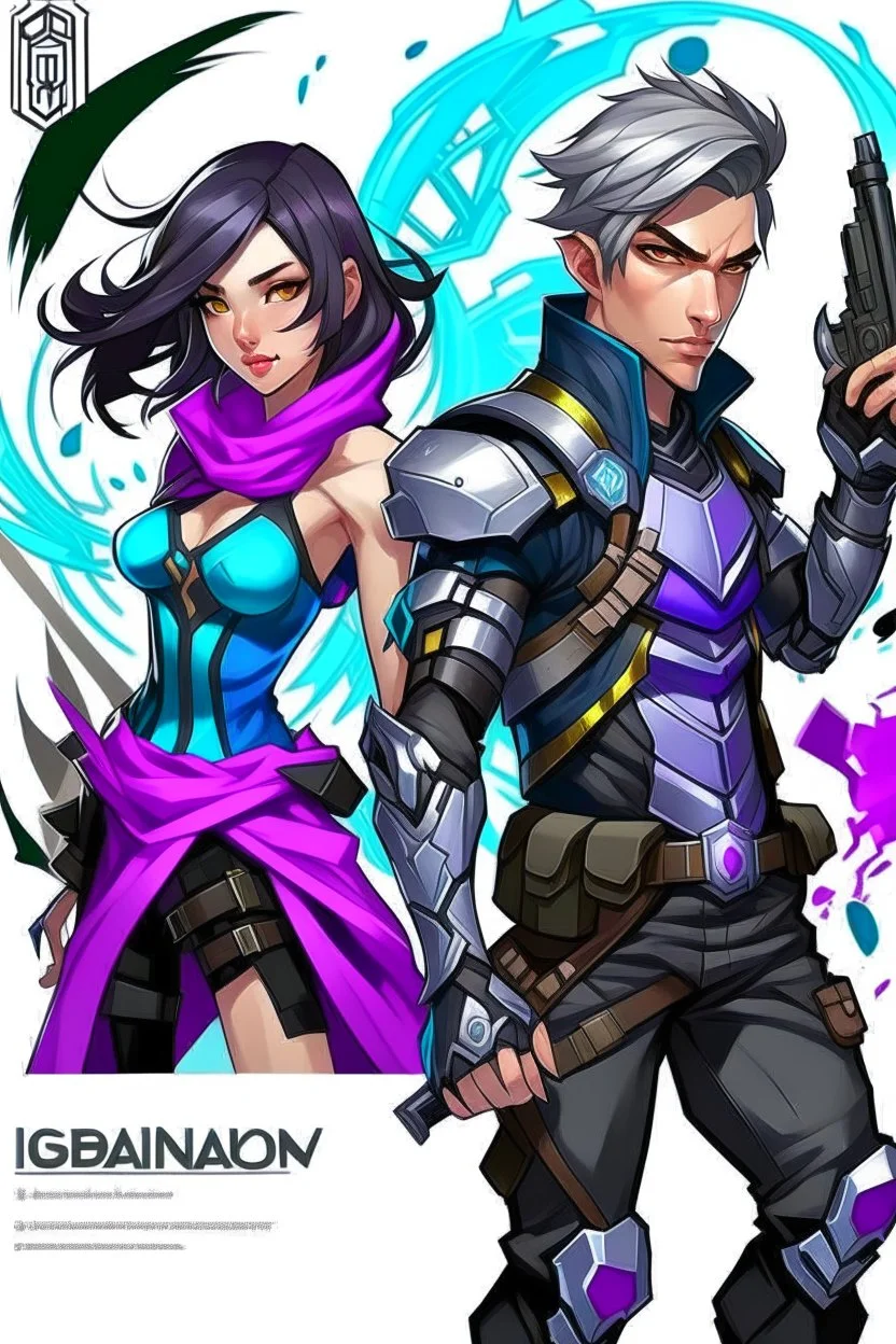 genç çift çizim tarzı kız kısa saçlı erkek kıvırcık raze erkek ve sage kız