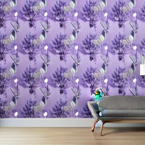 eucalyptus and lavender as wallpaper by PIERRE JOSEPH REDOUTÉ