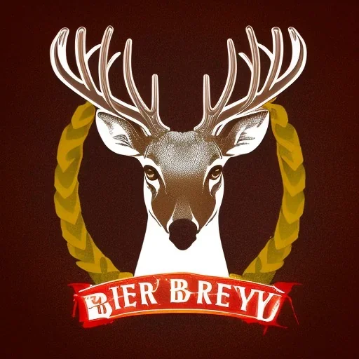 A deer with a beer glas in his head, logo for beer brewery