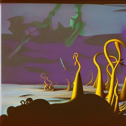 sureal landscape by yves tanguy and dr seuss