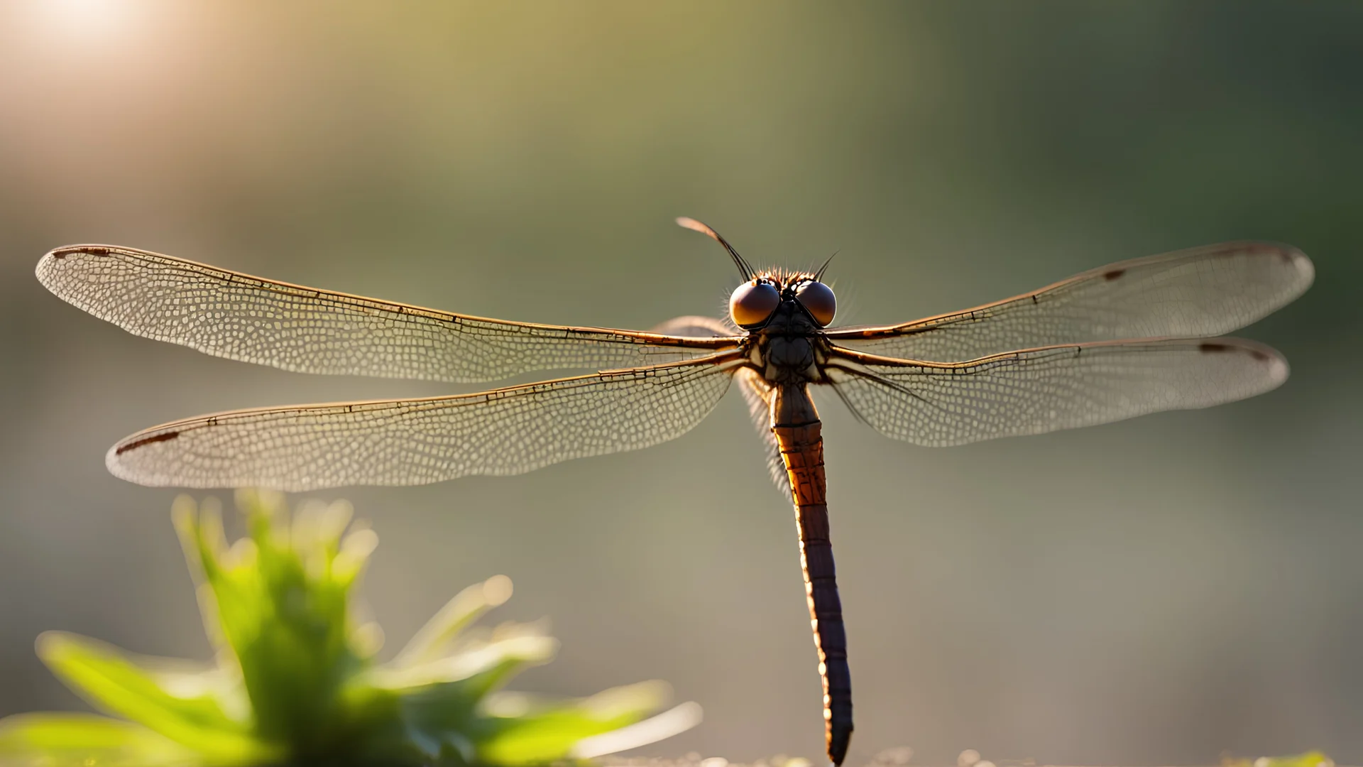 Dragonfly , backlight, blurred background, close-up