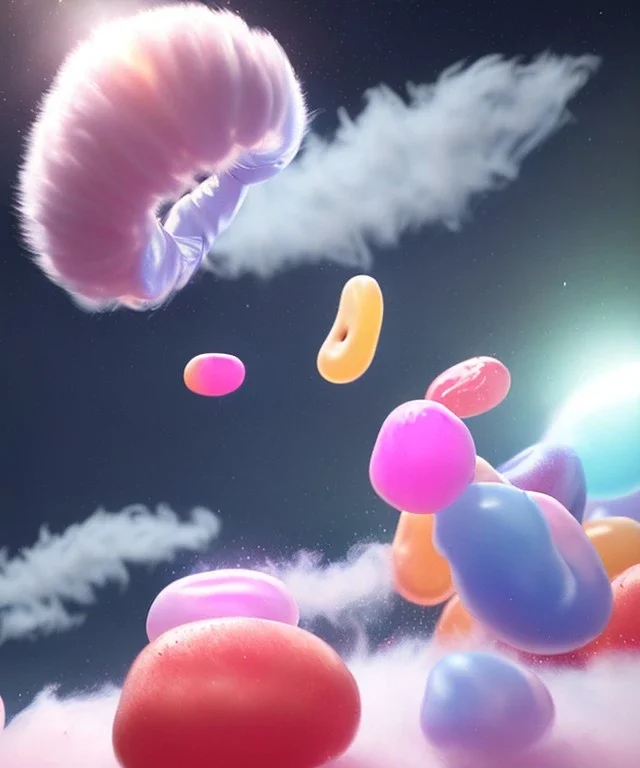 Ultra realistic speed clouds sky scene, wide angle view, sweet women falling down, inflatable color clothing, free jumping flying, many trinkets, hair monster. Clouds sea, many jelly beans, balls, color smoke, smile, happy, circus style, extreme, wind, 20,000 feet altitude, stratosphere, soft color, highly detailed, unreal engine 5, ray tracing, RTX, lumen lighting, ultra detail, volumetric lighting, 3d, finely drawn, high definition, high resolution.