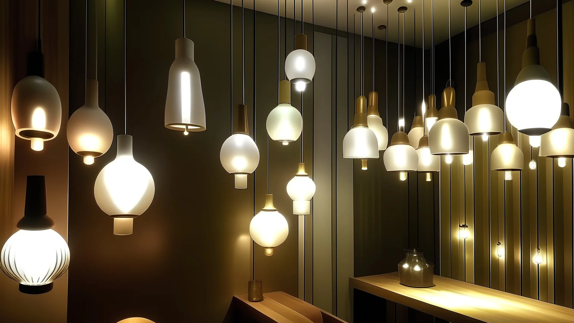 images of lamps modern but still very elegant in a room from a distance