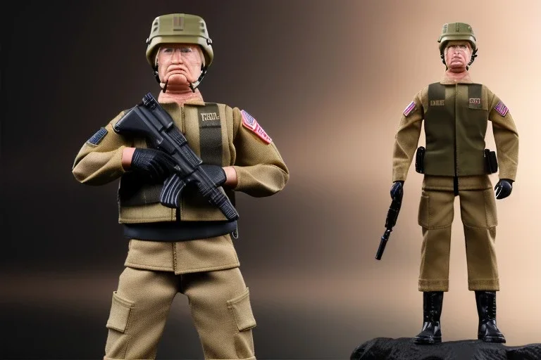 G.I. Joe toy doll soldier nylon Donald Trump, gun,boots, helmet, trump face nose