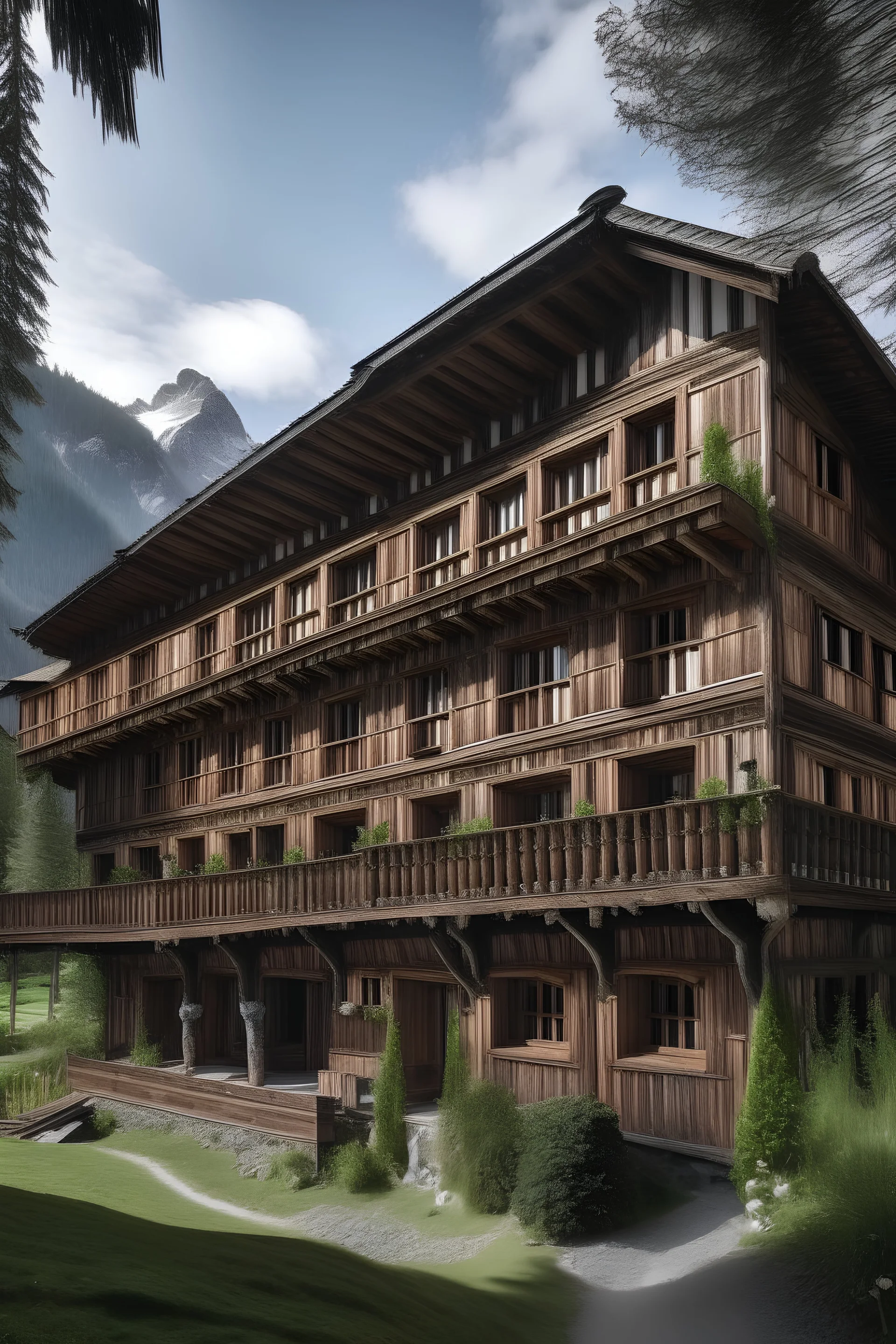eingang hotel mit rustikalem altholz und tiroler ambiente
