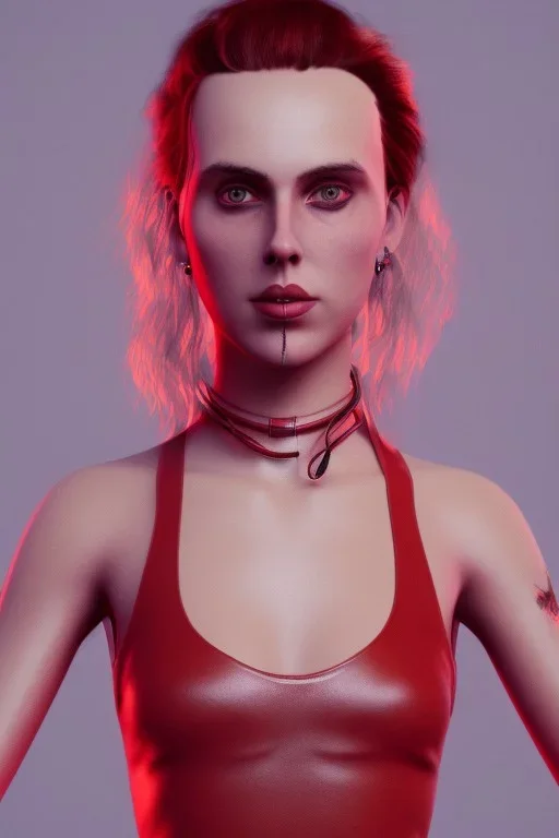 Danish Singer MØ, red tones, high lighting