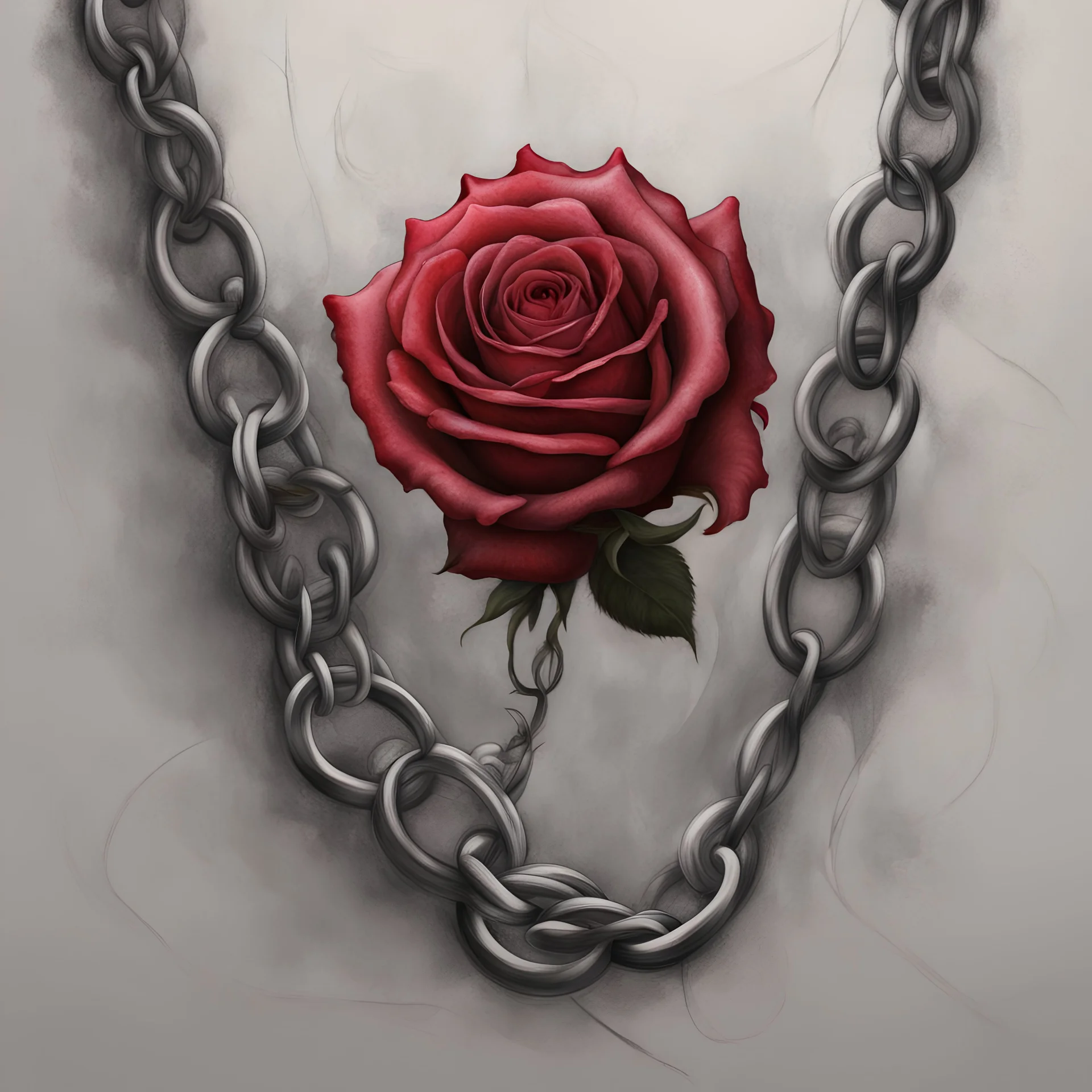 left rose and chains