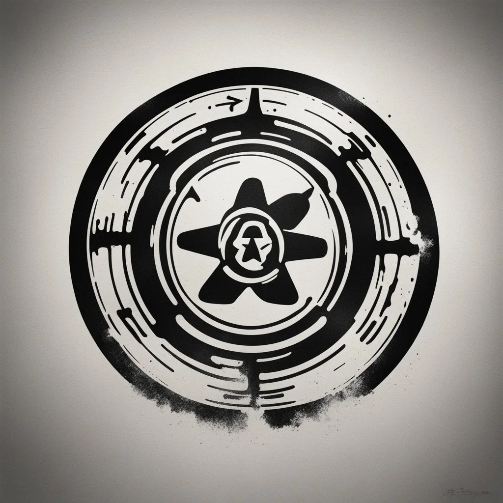 nuclear radioactive logo stencil